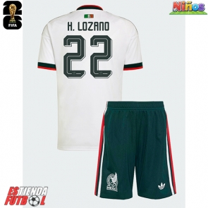 México Hirving Lozano #22 Segunda Equipación Niños Mundial 2026 Manga Corta (+ Pantalones cortos)